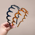 2Pcs Fashion Wave Headbands for Women Solid Color Toothed Non-slip Hair Bands Girl Face Wash Sports Hairbands Hair Accessories-belleandkai.com