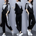 Plus Size Women's Casual Sportswear Hoodie Set Two Piece Loose Fit Outfit Autumn Collection Comfortable Breathable Clothing-belleandkai.com