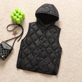 2024 New Arrivals Women Fashion Ultralight Thin Hooded Down Jackets Spring Winter Female Korean Slim Fit Sleeveless Puffer Coat-belleandkai.com