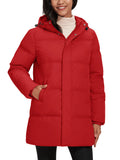 TACVASEN Winter Quilted Duck Feather Down Jackets Womens Padded Puffer Warm Hooded Long Coats Thermal Waterproof Thick Outerwear-belleandkai.com