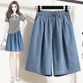High Waist Wide Leg Loose Denim Shorts Women 2024 Summer New Arrivals Half Length Blue Color Jeans Shorts Korean Casual Jeans-belleandkai.com
