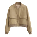 Willshela Women Fashion Solid Bomber Jackets Coat With Pockets V-Neck Single Breasted Long Sleeves Female Chic Lady Outfits-belleandkai.com