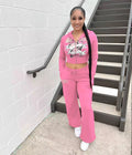 10 Bulk Items Wholesale Lots Tracksuits 2024 Printing 2 Piece Set Women Outfits Long Sleeve Zipper Hooded Jacket + Pant K12654_2-belleandkai.com