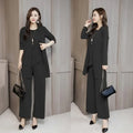 Plus Size Women's Loose-Fit Long Sleeve Vestbell Bottoms New Spring Autumn Suit Fashion Outfit Three-Piece Set Clothing-belleandkai.com