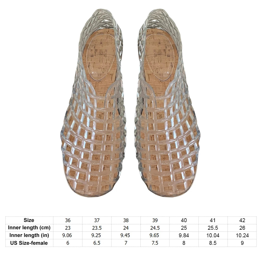 Women Jelly Flats Lightweight Breathable SlipOn Ballet Flats for Summer Beach and Outdoor Travel-belleandkai.com