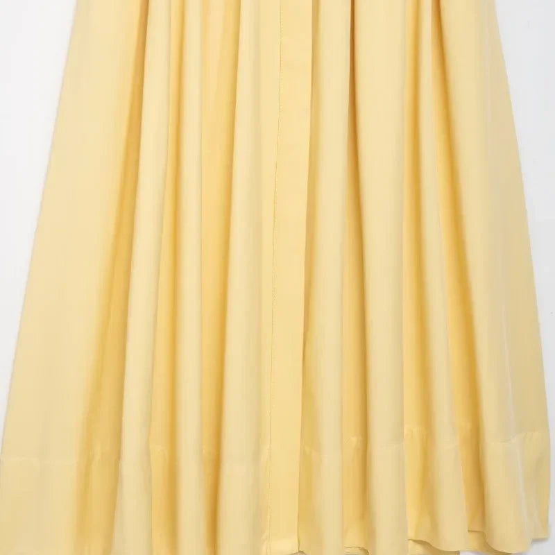 With Belt Midi Dress Elegant Sleeveless Long Summer New Solid Single Breasted Dresses for Women Elegant New Fashion Women Dress-belleandkai.com