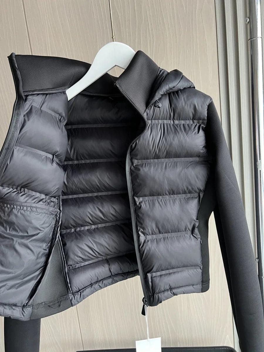 2024 Winter New Arrival TRAF Women's Lightweight Warm Down Jacket with Long Sleeves and Zippered Hooded Sports Coat 4391742-belleandkai.com
