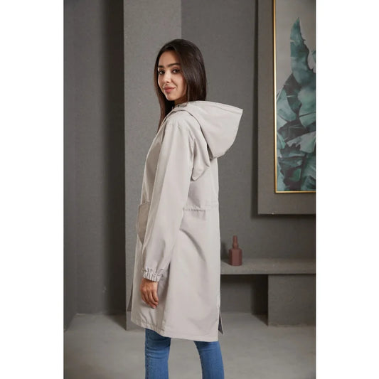 Fahsyee Raincoat Women, Rain Jacket Waterproof Raincoat Hooded Windbreaker Outdoor Long Active-belleandkai.com