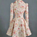 2025 Spring Autumn Women Trench New Flower Coat Medium and Long Windbreaker with Large Collar Women's Clothing-belleandkai.com