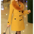 New Autumn Winter Women's Woolen Coat Mid-Length Korean Style Faux Fur Collar Sweater Material Outerwear Fashionable Ladies' Jac-belleandkai.com