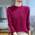 Autumn Winter Half-High-Necked Mink Cashmere Sweater Women's Pullover Loose Large Size Knitted Bottoming Shirt Thickened Warm-belleandkai.com