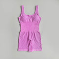 Women's Yoga Jumpsuits Ribbed One Piece Padded Tank Tops Rompers Sleeveless Acid Wash Activewear Unitard Sexy Bodycon-belleandkai.com