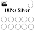 1/10pcs G23 Titanium Hoop Earring For Women Piercing Nose Ring ASTM F136 Body Jewelry Accessories Wholesale 2024 New-belleandkai.com