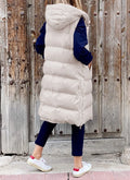Women's Long Coat Vest With Hood Autumn Winter Sleeveless Warm Cotton Down Coat Waistcoat Quilted Vest Down Jacket Outwear 5XL-belleandkai.com