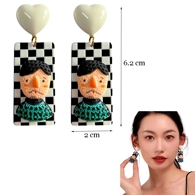 Top Sale Fashion Colourful Dangle Earrings for Women Accessories Stud Earring Y2K Pendientes New In Resin Earings-belleandkai.com