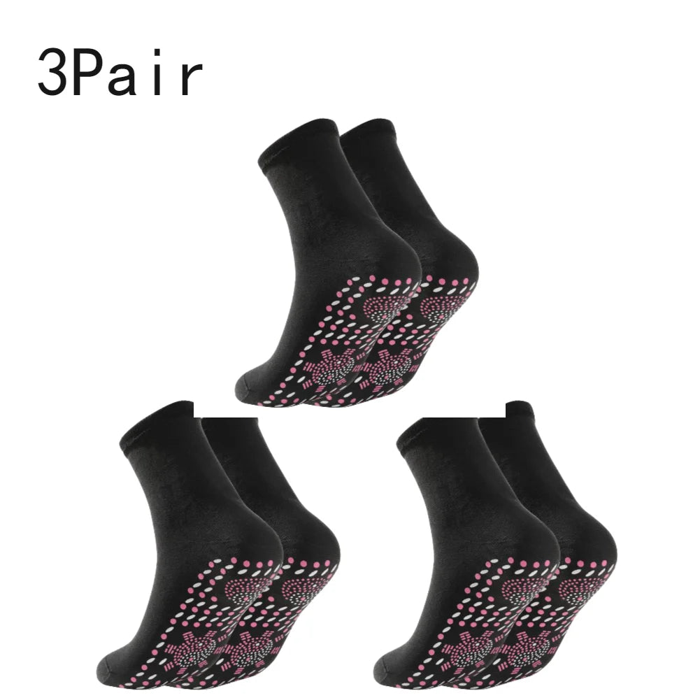 1-3Pair Self Heating Socks Winter Skiing Warm Socks Pain Relief Whole Foot One Size Socks Tourmaline Cold-Resistant for Winter-belleandkai.com
