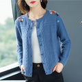 Plant&Flowers Hook Flower Hollow Women's Clothing Lantern Long Sleeve Sweater Knitted Cardigan Autumn Winter Round Neck Tops-belleandkai.com