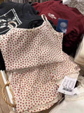 Strawberry Vest Shorts 2 Pieces Set Woman Eyelet Bow Slim Tank Top with Elastic Waist Patchwork Straight Short Pant Sweet Sets-belleandkai.com
