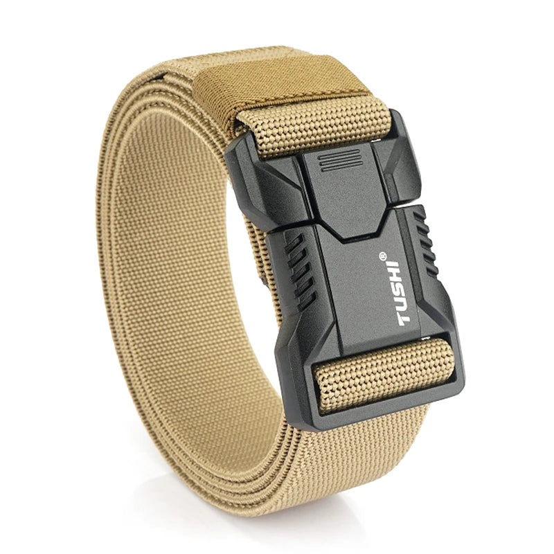 VATLTY New Tactical Outdoor Belt for Men and Women Aluminum Alloy Buckle Quick Release Elastic Belt Casual Belt Jeans Waistband-belleandkai.com