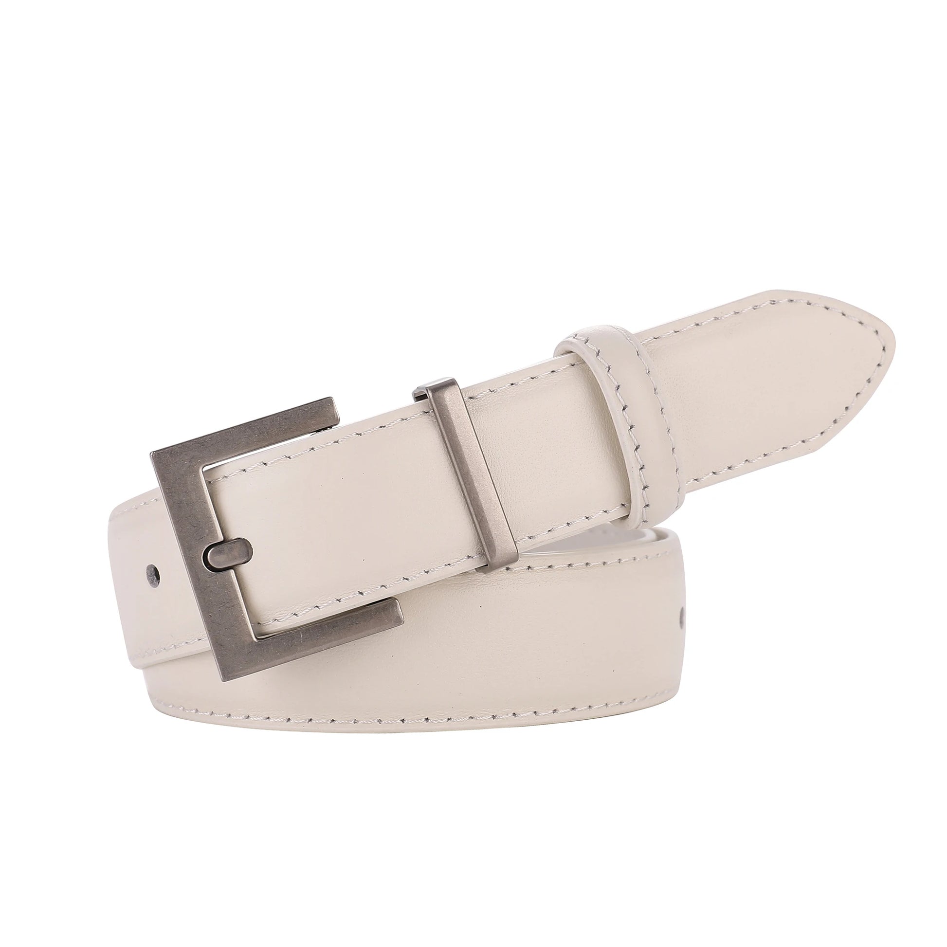 New Luxury Double Genuine Leather Belt for Women Jeans Casual Dress Square Alloy Buckle Ladies Trendy Belts Fashion Waistband-belleandkai.com