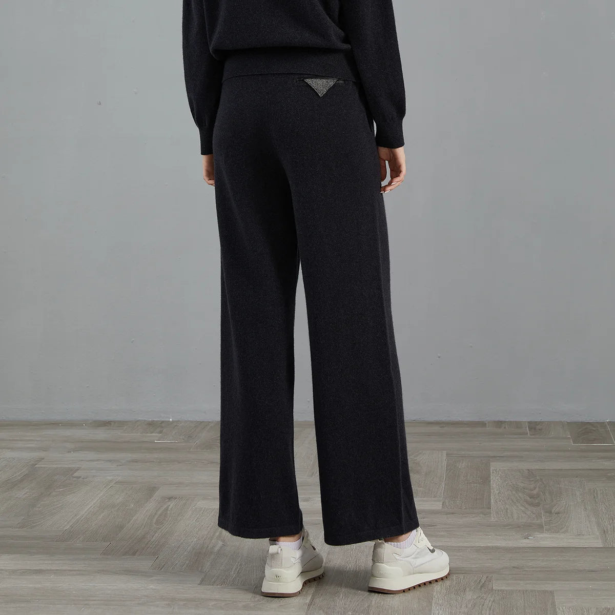 BC818 100% cashmere women's trousers high quality luxury brand women's clothing-belleandkai.com