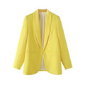 TRZA Women's Fashion Front Open Blazer Coat Long Sleeve Office Wear with Welt Pockets Chic Female Outerwear Top-belleandkai.com