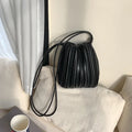 Brand Striped Leather Shoulder Bag Luxury Designer New Soft High-end Pleated Purse Drawstring Fashion Versatile Crossbody Bag-belleandkai.com
