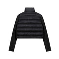 RARF Women's stand-up collar pressure glue zipper Black splicing space cotton jacket jacket for women-belleandkai.com