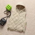 2024 New Arrivals Women Fashion Ultralight Thin Hooded Down Jackets Spring Winter Female Korean Slim Fit Sleeveless Puffer Coat-belleandkai.com