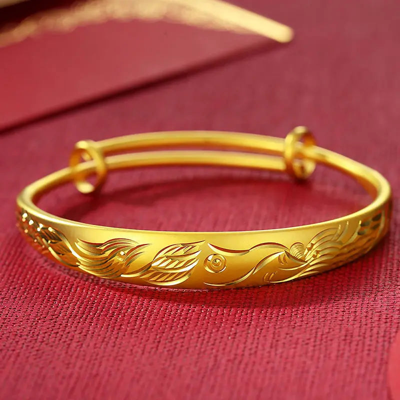 Sparkling Starry Sky Women's Bracelet, 24K Pure Gold AU999, Shining Like a Galaxy on Your Wrist-belleandkai.com