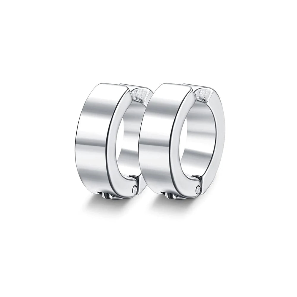1 Pair/9 Pairs Non-Piercing Earrings Stainless Steel Clip On Hoop Earrings For Men Women Paved CZ Ear Clip Earrings Set-belleandkai.com