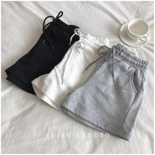 Women's Casual Shorts Petite Summer New Grey Versatile Outer Wear Running Trunks Trendy Cotton Material Origin China-belleandkai.com