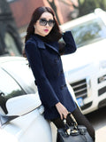 New Autumn Winter Woolen Coat Women Slim Double Breasted Medium Long Wool Blend Warm Female Overcoat Winter Coat Jacket-belleandkai.com
