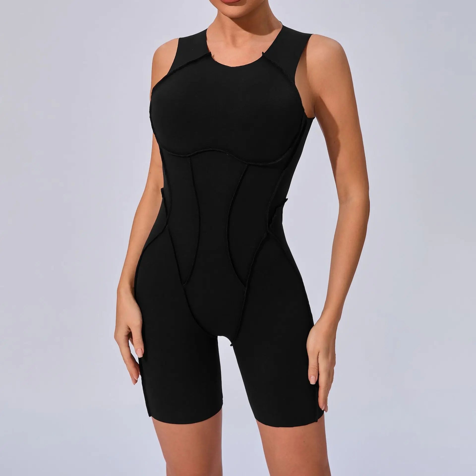 Women Tracksuit Sports Overalls Padding Sporty Jumpsuit Sportswear Woman Gym Set Sleeveless Yoga Clothing Suit for Fitness Set-belleandkai.com