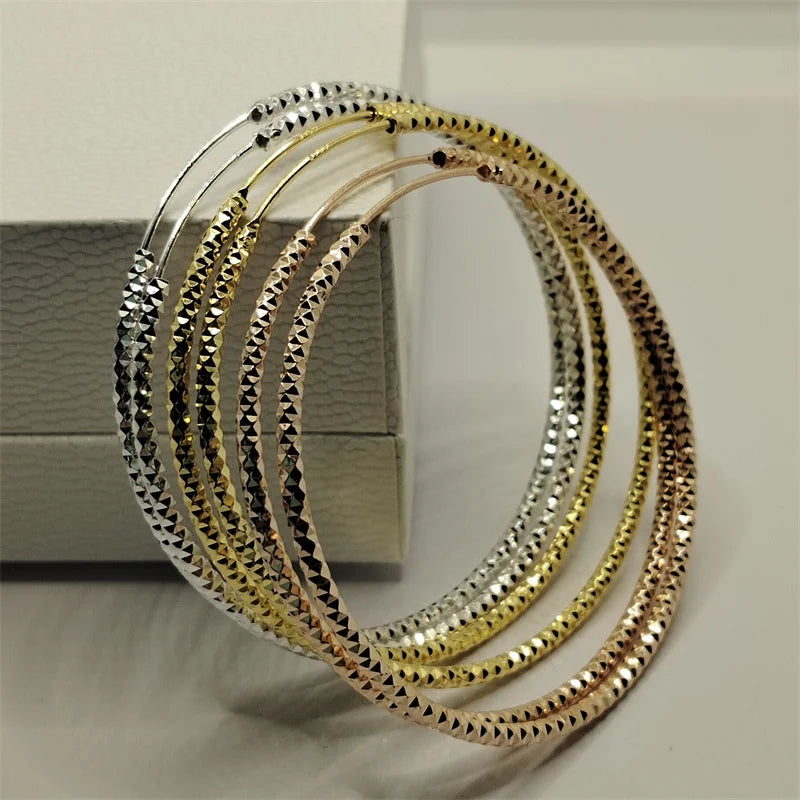 Somilia -925 Sterling Silver Round Earrings for Women Large Circle Piercing Rose Gold Hoop Earring Dropship Suppliers With Gife-belleandkai.com