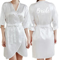 Rose Gold Women Bathrobe White Letter Bride Bridesmaid Mother Maid of Honor Get Ready Bridal Party Robes Gifts Dressing Gown-belleandkai.com