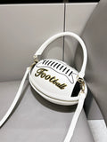 Fashion American Football Style Crossbody Bag for Women Girl’s Shoulder Bags Rugby Style Purses Designer Ball Novelty Handbags-belleandkai.com