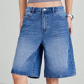 American Retro Style Five-Piece Denim Shorts for Women - Summer Spring 2025 Collection - High-Waisted  Loose-Fitting  Slimming-belleandkai.com