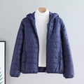 2024 New Winter Women Candy Color Down Cotton Jackets Light Weight Windproof Hooded Warm Outwear Coat Puffer Quilted Parkas-belleandkai.com