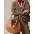 Women's underarm bag suede splicing pu leather design dumpling bag Tote bag Fashion brown/black shoulder crescent handbags bolsa-belleandkai.com