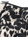 TRAF&ZA2025 Chic Trendy Printed Single Breasted Jacket Fashion Autumn Long Sleeve Coat Versatile Comfortable Short Coat? ?-belleandkai.com