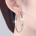 Somila Fashion S925 Earrings 3-7CM Diameter Big Hoop Earrings For Women  Platinum Plated Ear Rings C????? K?????-belleandkai.com