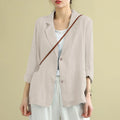 Women's Autumn Cotton Coats ZANZEA Fashion Lapel Neck Long Sleeve Blazer Thin Jackets Casual Officewear Suits OL Work Outwears-belleandkai.com