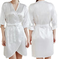 Rose Gold Women Bathrobe White Letter Bride Bridesmaid Mother Maid of Honor Get Ready Bridal Party Robes Gifts Dressing Gown-belleandkai.com
