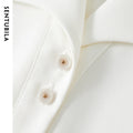 SENTUBILA Turn Down Collar Shirt Women Summer 2025 Twill Texture Chic Button Short Sleeve Elegant Solid Woman Blouse 152C87931-belleandkai.com