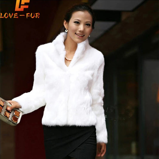 2025 New Genuine Rabbit Fur Coat Women Full Pelt Real Rabbit Fur Jacket Winter Fur Overcoat Customized Big Size Mandarin Collar-belleandkai.com
