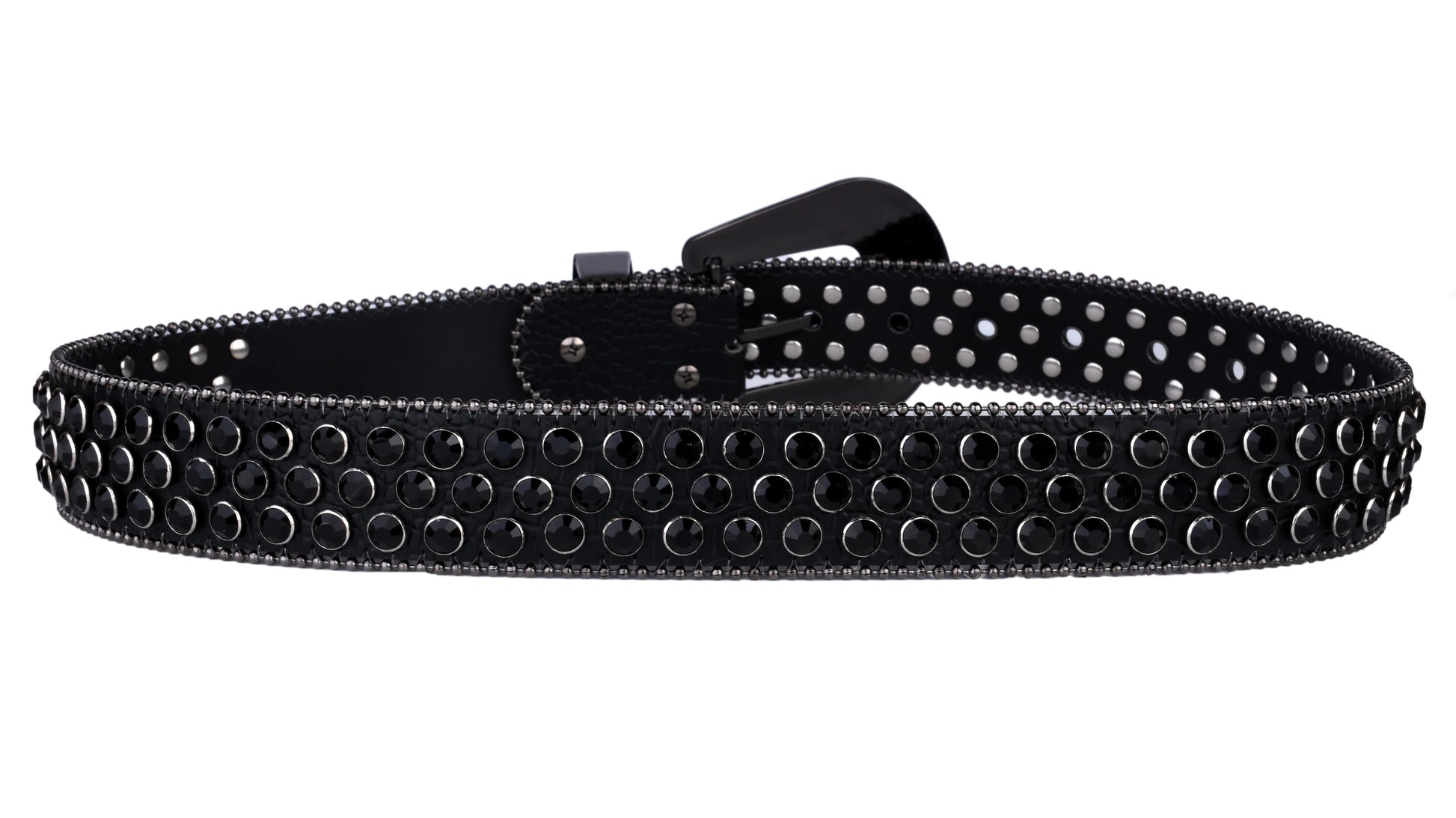 Studded Rhinestone Belts Women Fashion Belt Shiny Pu Leather Belt, Wedding Party Belt Couple Valentines Gifts For Girlfriends-belleandkai.com