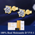 Hot Moissanite Studs 6 prong Earrings Pass Diamond tester For Men Women 18K Platinum Plated Bride Wedding Gemstone 925 Silver-belleandkai.com