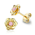 CAOSHI Dainty Flower Stud Earrings for Women Delicate Ear Studs for Daily Life Brilliant Zirconia Accessories for Engagement-belleandkai.com