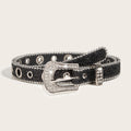 Stylish Rhinestone Western Cowgirl Style Y2K Belt Sparking Pu Leather BB Belts Jeans Dress Accessories For Women-belleandkai.com